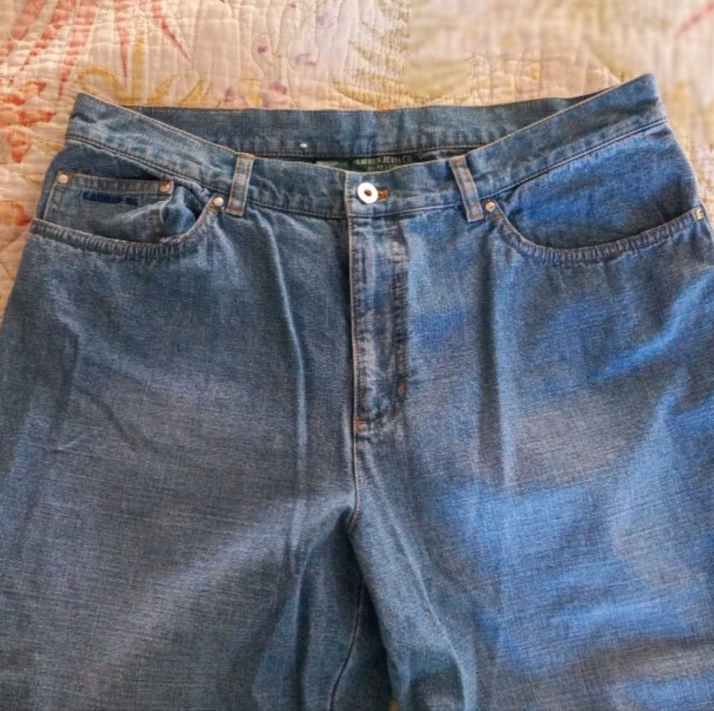 Ralph Lauren Jeans Co NWT Straight-Leg Blue Denim Cropped Jeans Size 16